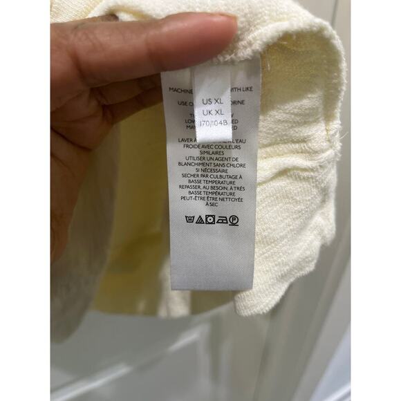 PILCRO Anthropologie Ruffle Sleeve Ivory Pullover Modal Boho Sweater Sz XL - Picture 5 of 7